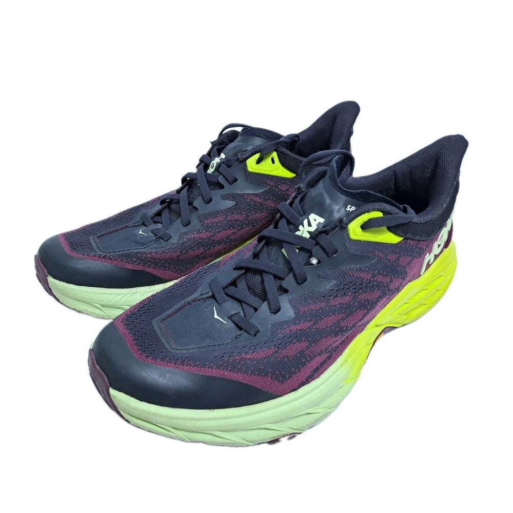 Hoka Speedgoat 5 Women's Size 9.5B Black Purple Green Running Shoes Sneakers